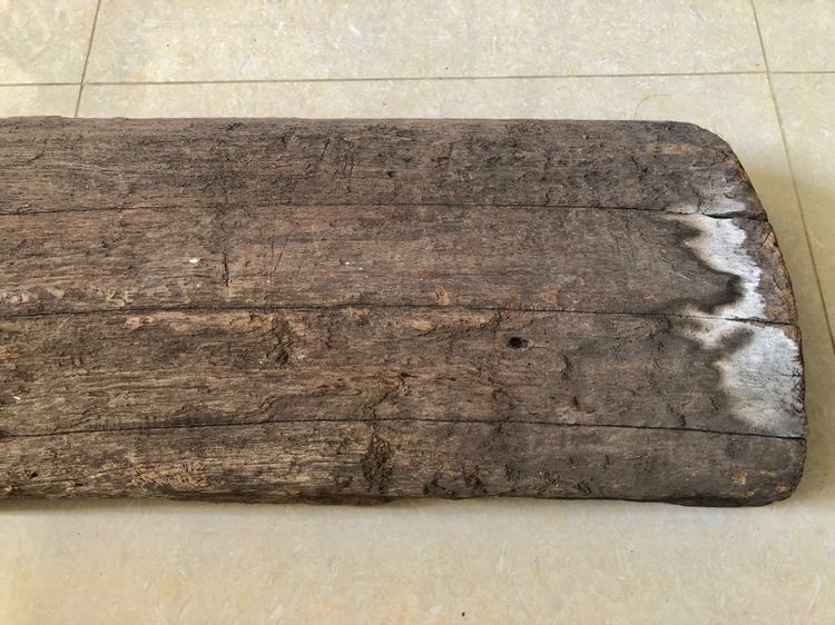 รางข้าวหมูไม้สักเก่า ไม้เนื้อแน่นหนาและหนัก รูปที่ 6