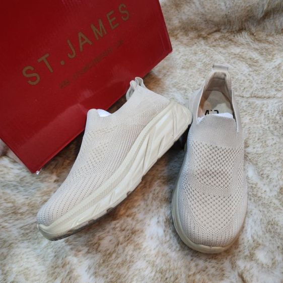 รองเท้าเพื่อสุขภาพ รองเท้าผ้าใบ ST.JAMES สีเบจ ส่งต่อราคาถูก รูปที่ 3