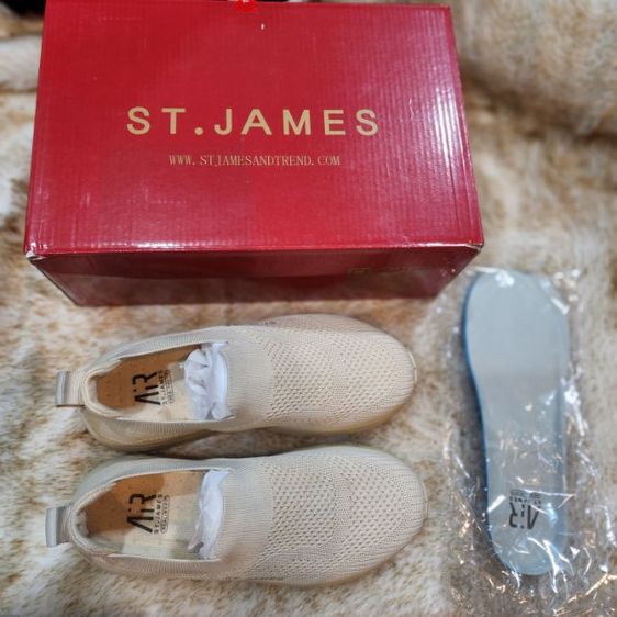 รองเท้าเพื่อสุขภาพ รองเท้าผ้าใบ ST.JAMES สีเบจ ส่งต่อราคาถูก รูปที่ 2