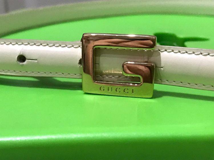 Gucci ของแท้ เข็มขัด สภาพดี สีครีมอ่อน รูปที่ 2