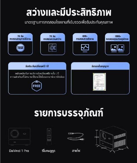 💥 Wanbo DaVinci 1 Pro Android 11.0 NETFLIX เวอร์ชั่นแท้ มือสอง ครบกล่อง อายุเครื่อง 7 วัน พร้อมรับประกันศูนย์ 1 ปีเต็ม 💥 รูปที่ 18