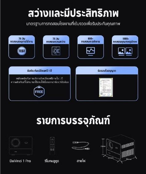 💥 Wanbo DaVinci 1 Pro Android 11.0 NETFLIX เวอร์ชั่นแท้ มือสอง ครบกล่อง อายุเครื่อง 7 วัน พร้อมรับประกันศูนย์ 1 ปีเต็ม 💥 รูปที่ 17
