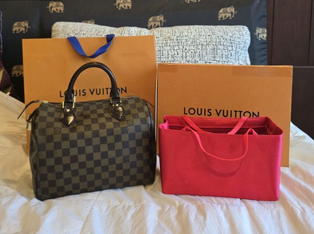 ไม่ระบุ น้ำตาล หนังแท้ Louis Vuitton LV Speedy 25 damier  ปี2007 