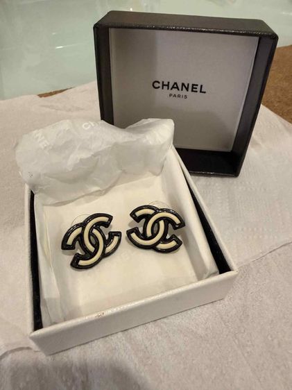 ต่างหู Chanel cc logo ceramic สภาพใหม่ รูปที่ 4