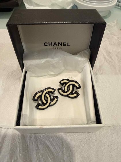 ต่างหู Chanel cc logo ceramic สภาพใหม่ รูปที่ 5
