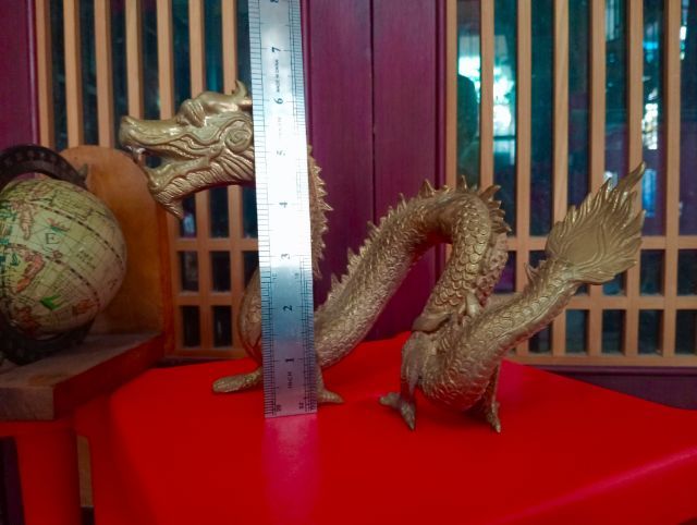 มังกรทองเหลืองแท้เนื้อตันหนาหนัก 1 คู่ขนาดใหญ่สภาพเยี่ยม รูปที่ 5