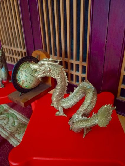 มังกรทองเหลืองแท้เนื้อตันหนาหนัก 1 คู่ขนาดใหญ่สภาพเยี่ยม รูปที่ 10