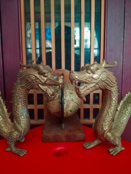 มังกรทองเหลืองแท้เนื้อตันหนาหนัก 1 คู่ขนาดใหญ่สภาพเยี่ยม รูปที่ 15