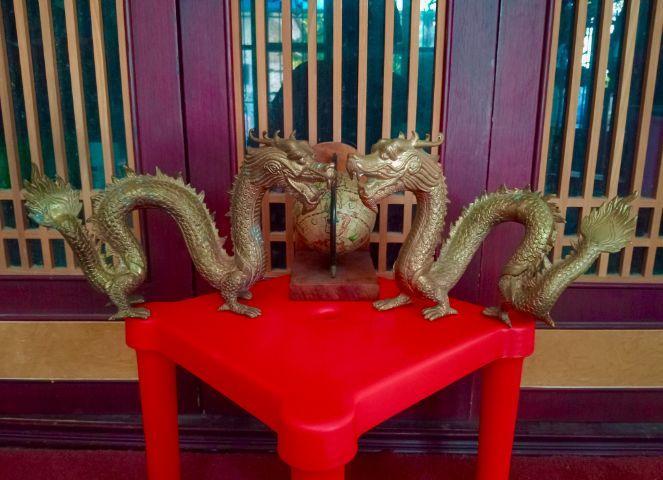 มังกรทองเหลืองแท้เนื้อตันหนาหนัก 1 คู่ขนาดใหญ่สภาพเยี่ยม