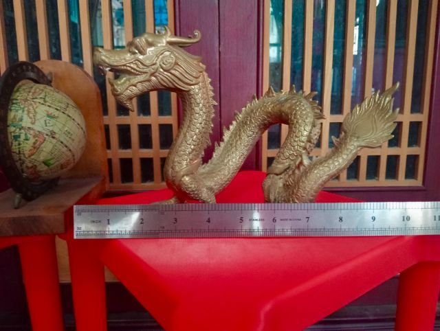 มังกรทองเหลืองแท้เนื้อตันหนาหนัก 1 คู่ขนาดใหญ่สภาพเยี่ยม รูปที่ 7