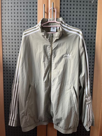 เสื้อแจ็คเก็ตผ้าร่มแขนยาว Adidas Originals Teack Lock Up สีเขียว 2XL (มือสอง)