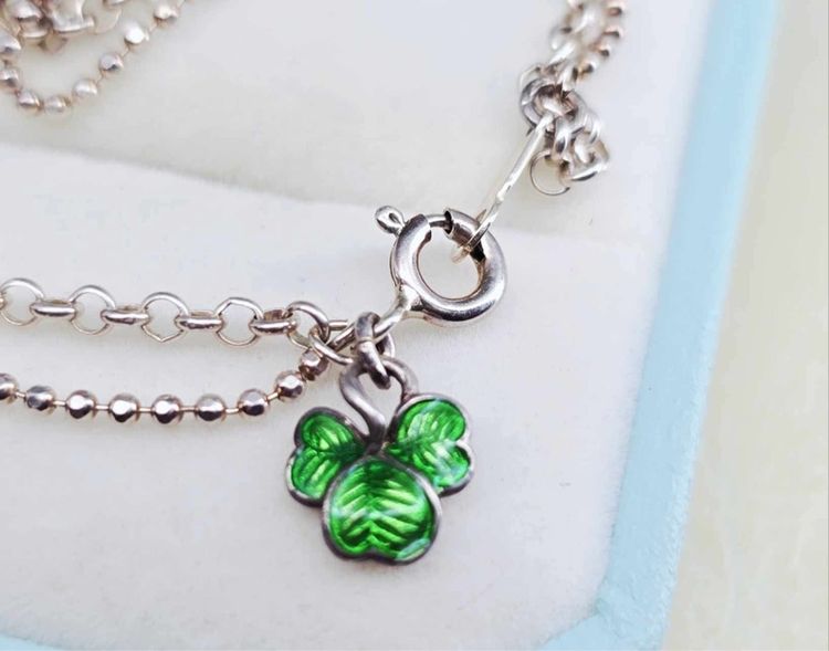 งานเก่า สร้อยมือและจี้ เงินแท้ ประดับเพชร CZ ยาว 7 นิ้ว  รูปที่ 6