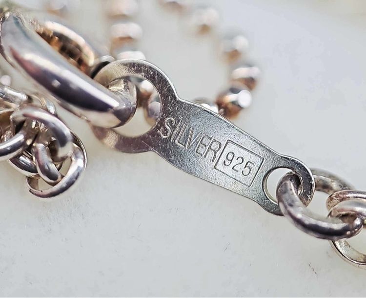 งานเก่า สร้อยมือและจี้ เงินแท้ ประดับเพชร CZ ยาว 7 นิ้ว  รูปที่ 7