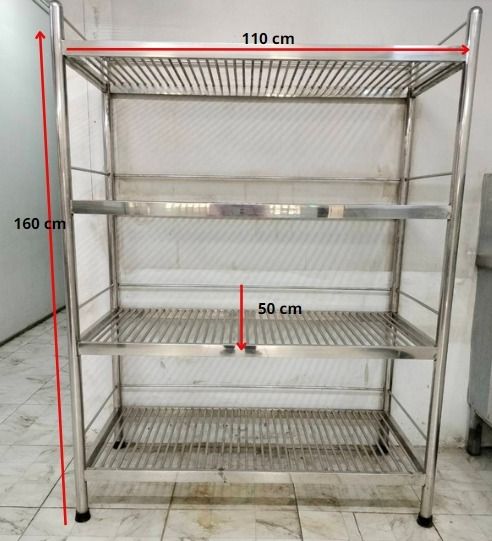 อื่นๆ ชั้นวางของสแตนเลสแบบซี่ 4 ชั้น ขนาด 50x110x160