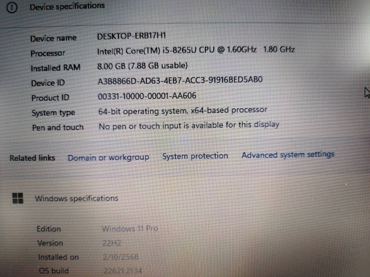 Dell Latitude 3400 core i5 gen8 8265u 1.6 ghz Ram 8 Gb SSD 250 Gb จอ 14 นิ้ว รูปที่ 12