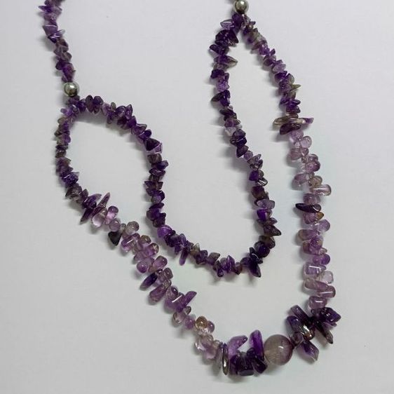 สร้อยคอหินแท้ อเมทิสต์สีสวย แฟชั่นดีไซน์ รูปที่ 3