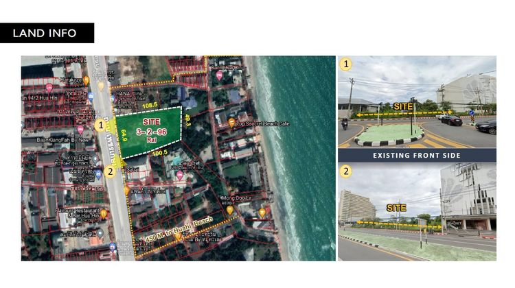 (เจ้าของขายเอง) ขายที่ดิน 3 ไร่ ใจกลางเมืองหัวหิน ติดถนนเพชรเกษม ใกล้หาด