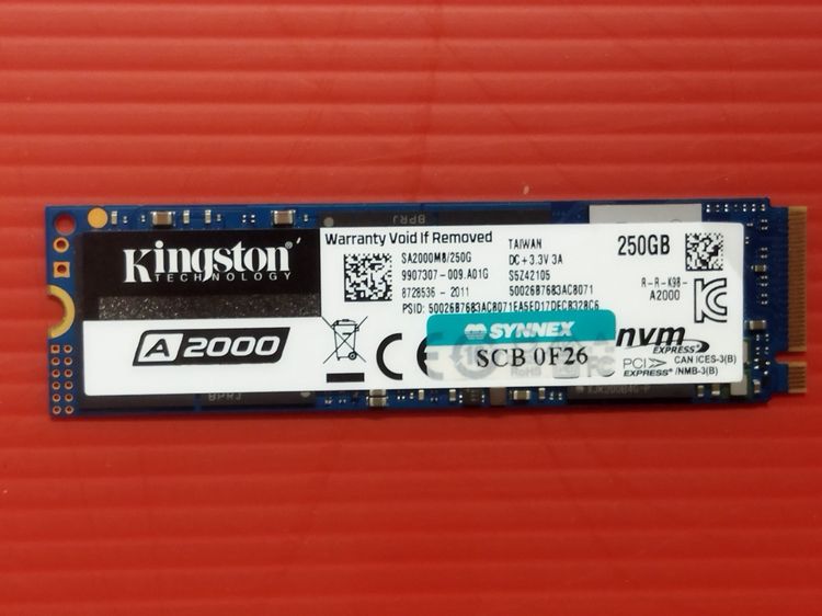 ที่เก็บข้อมูลและเมมโมรี่การ์ด NVMe Kingston ความจุ 250gb รุ่นSA200m8-250g  แสกนแบบช้าให้แล้ว ความเร็วไม่ตก ไม่ติดสีใดๆ  มีเก็บปลายทาง  