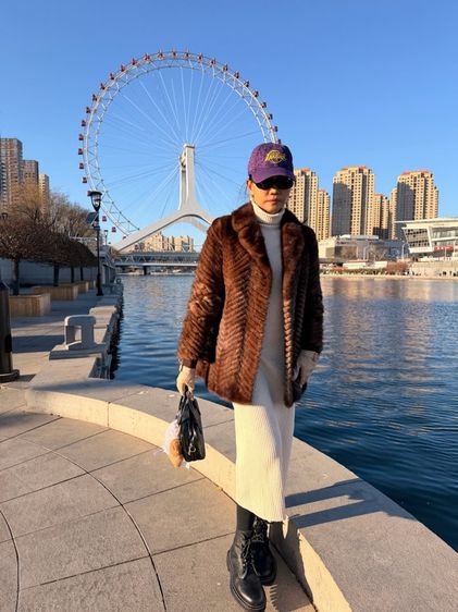 เสื้อโค้ทขนมิ้งแท้EMBA รูปที่ 8