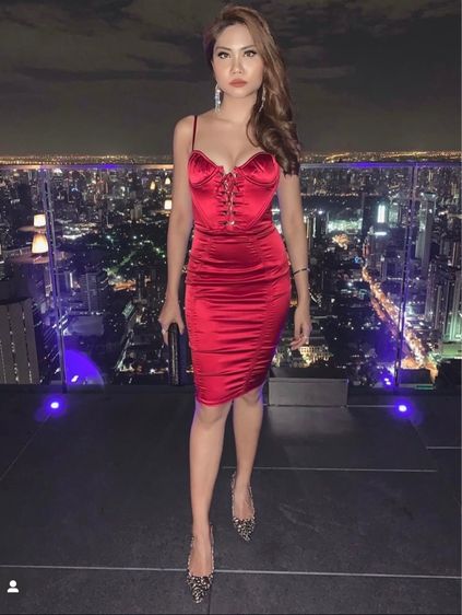 เดรสOH POLLYแท้สีแดง รูปที่ 7