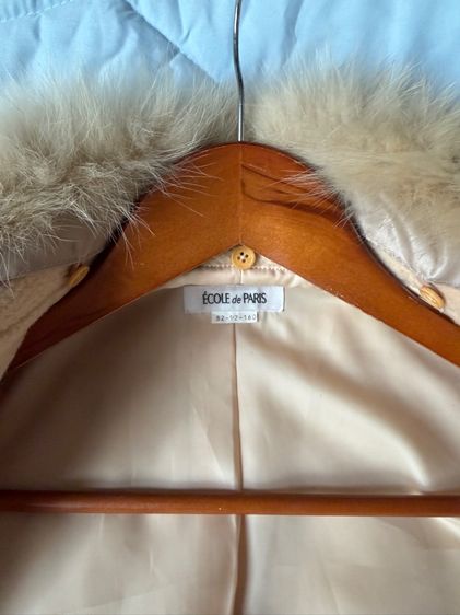 โค้ทวูลสีครีมแต่งปกฟอกส์แบรนด์ E’COLE DE PARIS รูปที่ 9