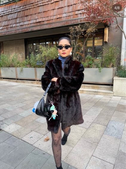 เสื้อโค้ทเฟอร์ขนมิ้งค์แท้ รูปที่ 2