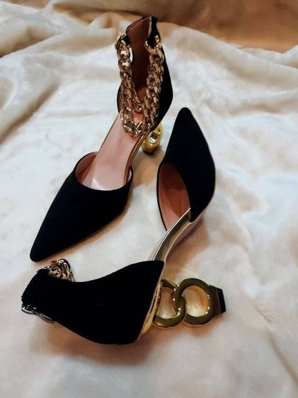 ส่งต่อ รองเท้าส้นสูง ส้นสีทอง เรียบหรู รูปที่ 3