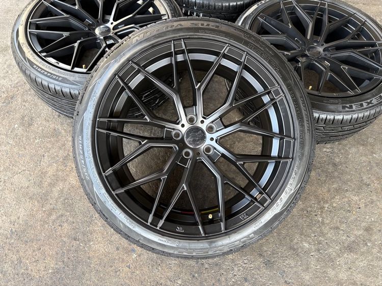 ล้อแม็กมือ1 ขอบ18 FS01 5รู100 กว้าง8 ออฟ38 สีดำ ล้อเบา FLOW FORMING งานSEVENFIFTH งานสวยมาก  พร้อมยางมือ2 NEXEN215-45-18 ปี22 ปีแท้  รูปที่ 2