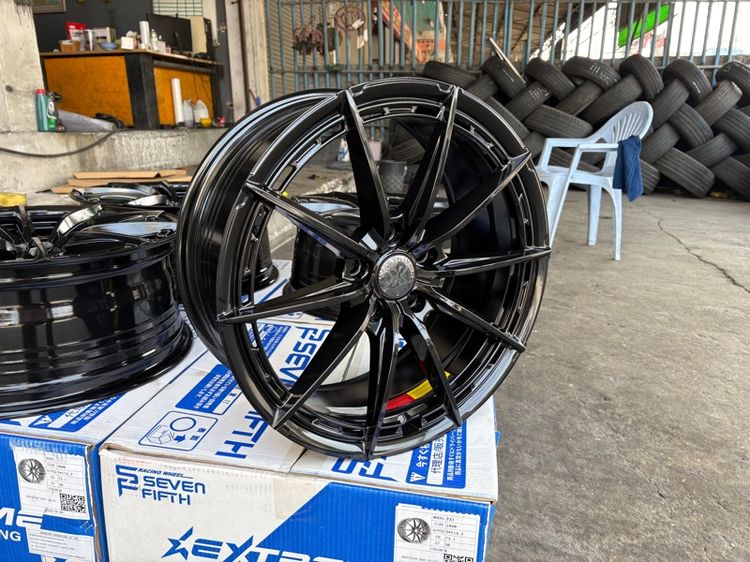 ล้อแม็กมือ1 ขอบ18 FX1 5รู114 กว้าง8 ออฟ38 สีดำเงา ล้อเบา FLOW FORMING งานSEVENFIFTH งานสวยมาก  รูปที่ 6