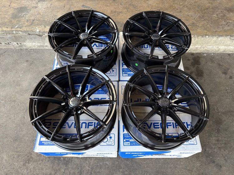 18" ล้อแม็กมือ1 ขอบ18 FX1 5รู114 กว้าง8 ออฟ38 สีดำเงา ล้อเบา FLOW FORMING งานSEVENFIFTH งานสวยมาก 