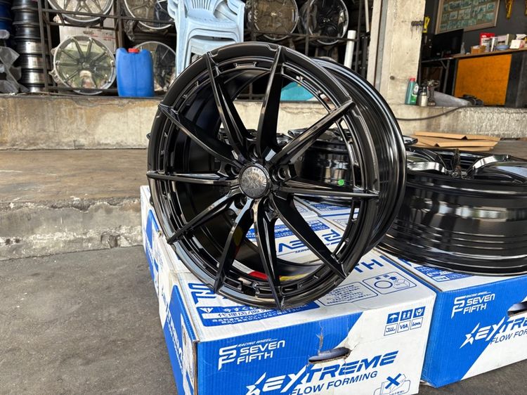 ล้อแม็กมือ1 ขอบ18 FX1 5รู114 กว้าง8 ออฟ38 สีดำเงา ล้อเบา FLOW FORMING งานSEVENFIFTH งานสวยมาก  รูปที่ 5