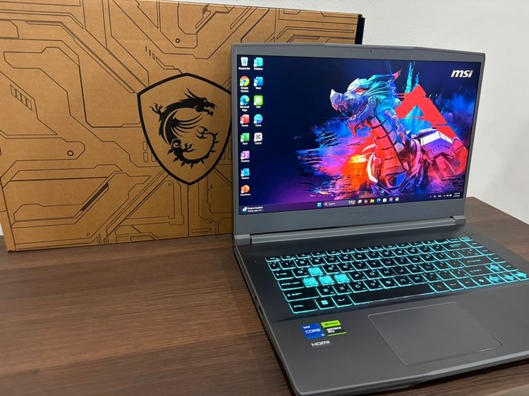 NOTEBOOK (โน้ตบุ๊ค) MSI THIN 15 B12UCX-1428TH เกมมิ่ง สภาพสวย การ์ดจอแรง คีย์บอร์ดมีไฟ ประกันศูนย์ยาว  รูปที่ 6