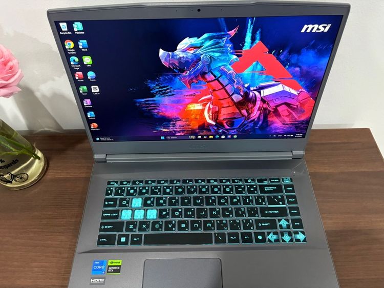 NOTEBOOK (โน้ตบุ๊ค) MSI THIN 15 B12UCX-1428TH เกมมิ่ง สภาพสวย การ์ดจอแรง คีย์บอร์ดมีไฟ ประกันศูนย์ยาว  รูปที่ 4