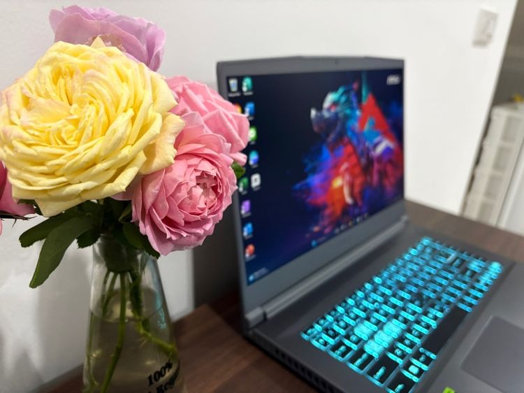 NOTEBOOK (โน้ตบุ๊ค) MSI THIN 15 B12UCX-1428TH เกมมิ่ง สภาพสวย การ์ดจอแรง คีย์บอร์ดมีไฟ ประกันศูนย์ยาว  รูปที่ 5