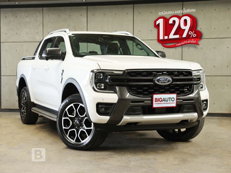 Ford Ranger 2025 3.0 WildTrak Hi-Rider 4WD Pickup ดีเซล ไม่ติดแก๊ส เกียร์อัตโนมัติ ขาว