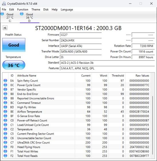ขาย ฮาร์ดดิส ขนาด 2Tb 650 บาทรวมส่ง รูปที่ 2