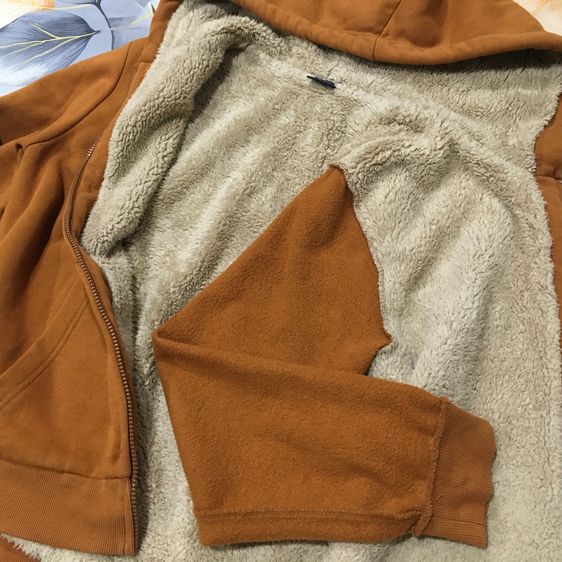 POLHAM Sherpa Lining เสื้อแจ็คเก็ตฮู้ด สีน้ำตาลอิฐ ซับขนเฟอร์นุ่มกันหนาวติดลบ มือสอง สภาพดี รูปที่ 13