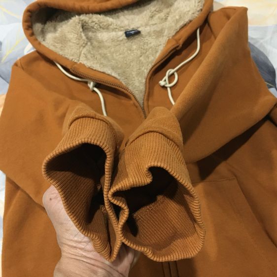 POLHAM Sherpa Lining เสื้อแจ็คเก็ตฮู้ด สีน้ำตาลอิฐ ซับขนเฟอร์นุ่มกันหนาวติดลบ มือสอง สภาพดี รูปที่ 7