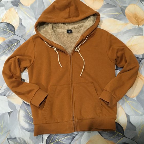 POLHAM Sherpa Lining เสื้อแจ็คเก็ตฮู้ด สีน้ำตาลอิฐ ซับขนเฟอร์นุ่มกันหนาวติดลบ มือสอง สภาพดี รูปที่ 3