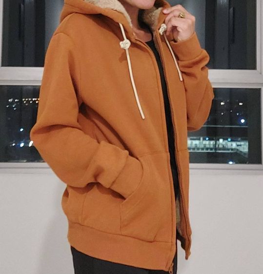 POLHAM Sherpa Lining เสื้อแจ็คเก็ตฮู้ด สีน้ำตาลอิฐ ซับขนเฟอร์นุ่มกันหนาวติดลบ มือสอง สภาพดี รูปที่ 14