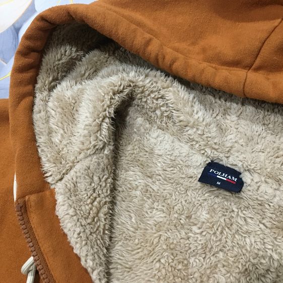 POLHAM Sherpa Lining เสื้อแจ็คเก็ตฮู้ด สีน้ำตาลอิฐ ซับขนเฟอร์นุ่มกันหนาวติดลบ มือสอง สภาพดี รูปที่ 5