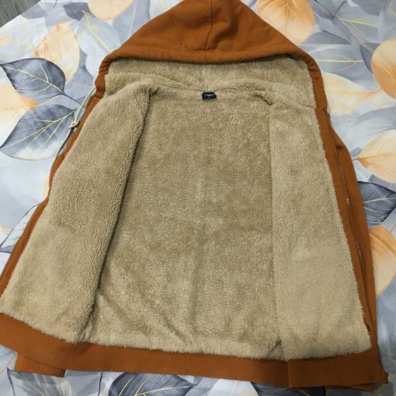 POLHAM Sherpa Lining เสื้อแจ็คเก็ตฮู้ด สีน้ำตาลอิฐ ซับขนเฟอร์นุ่มกันหนาวติดลบ มือสอง สภาพดี รูปที่ 8