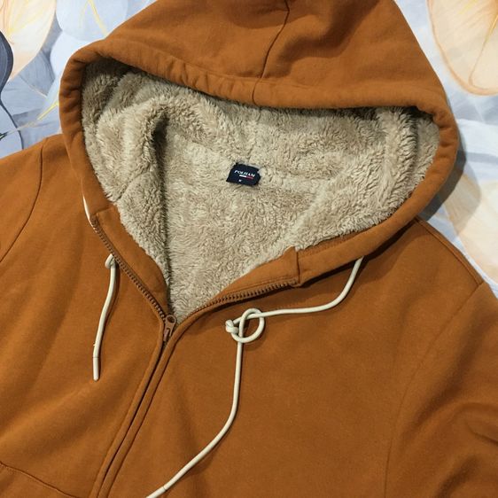 POLHAM Sherpa Lining เสื้อแจ็คเก็ตฮู้ด สีน้ำตาลอิฐ ซับขนเฟอร์นุ่มกันหนาวติดลบ มือสอง สภาพดี รูปที่ 4