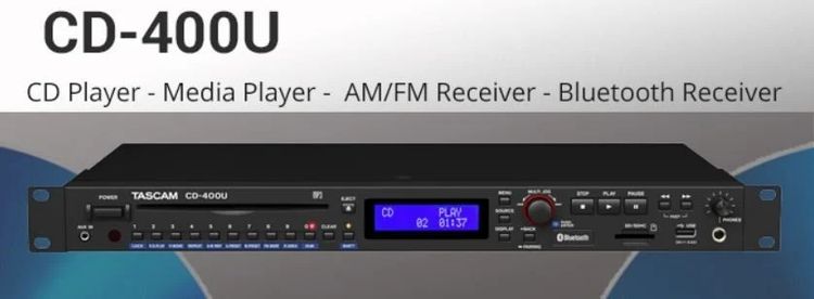 TASCAM CD-400U CD SD USB Player with Bluetooth FM AM tuner ประกันศูนย์ รูปที่ 3