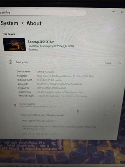 asus vivobook x515dap ram 12 GB รูปที่ 3