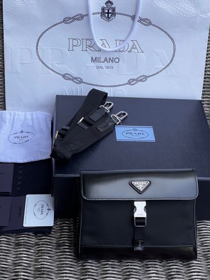 PRADA ReNylon Leather Shoulder Bag
