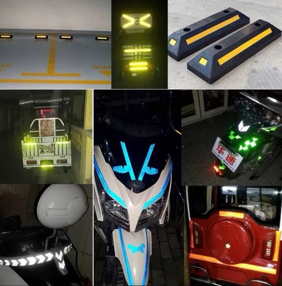 เทปสะท้อนแสง ฟิล์มสะท้อนแสง ขนาด 5ซม. x 25ม.สีเขียวเรืองแสง รูปที่ 10