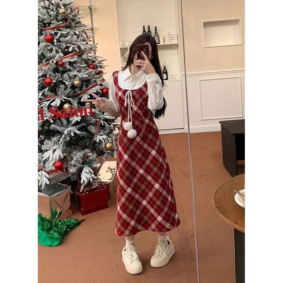 ชุดคริสต์มาส ชุดสีแดง ชุดแดงขาว ไม่มีตำหนิ ส่งฟรี รูปที่ 2