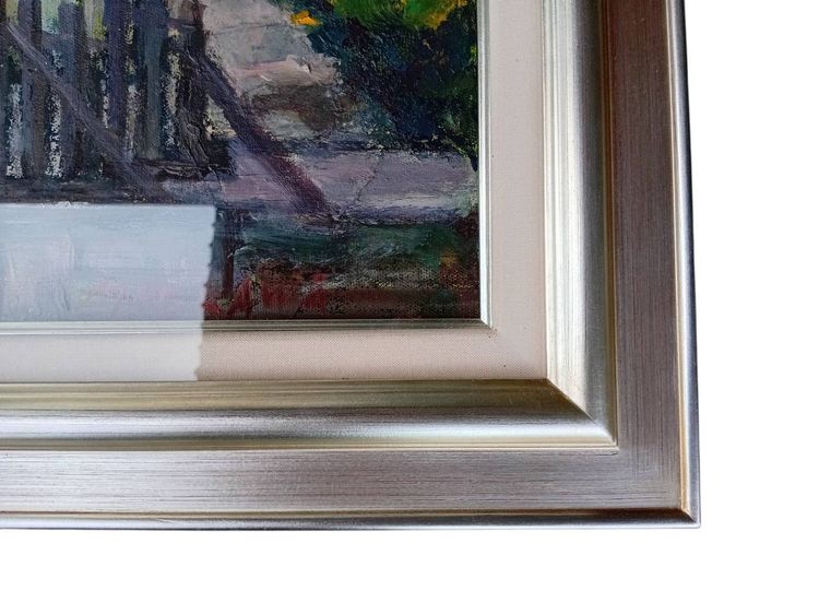 ภาพวาด Impressionism สีน้ำมันบนแคนวาส  Shitennoji East Gate รูปที่ 4