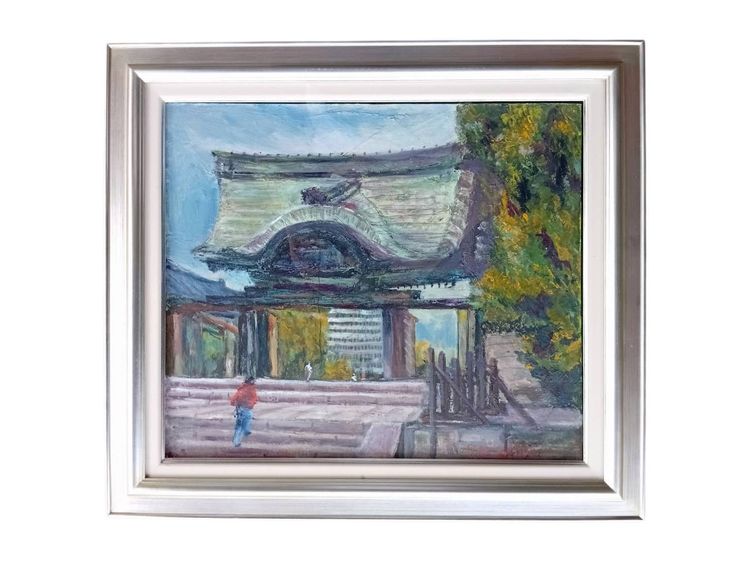 ภาพวาด Impressionism สีน้ำมันบนแคนวาส  Shitennoji East Gate รูปที่ 2